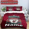 3pcs Duvet Cover Set (1*Duvet Cover + 2*Pillowcase, Without Core), Custom Name Football team F.C Pattern Bedding Set, Home Bedroom Decor Gift