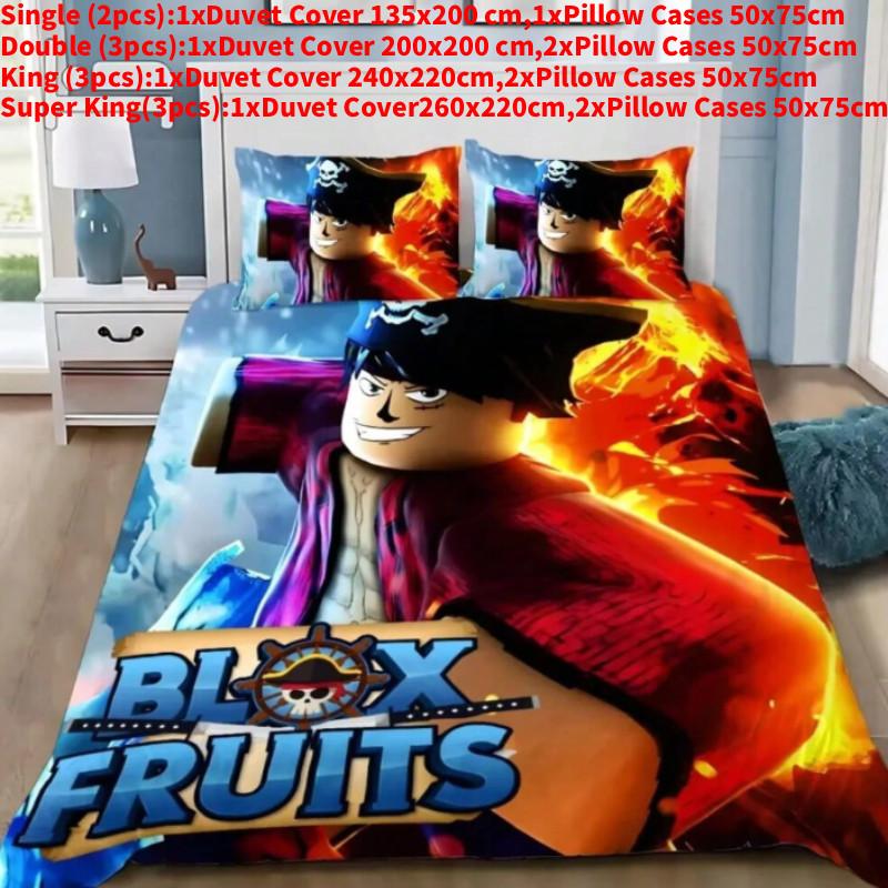 

Fruits Blox B Pattern Digital Print Duvet Cover Pillowcase Set Bedroom Bedding Style F,Single(135x200cm)