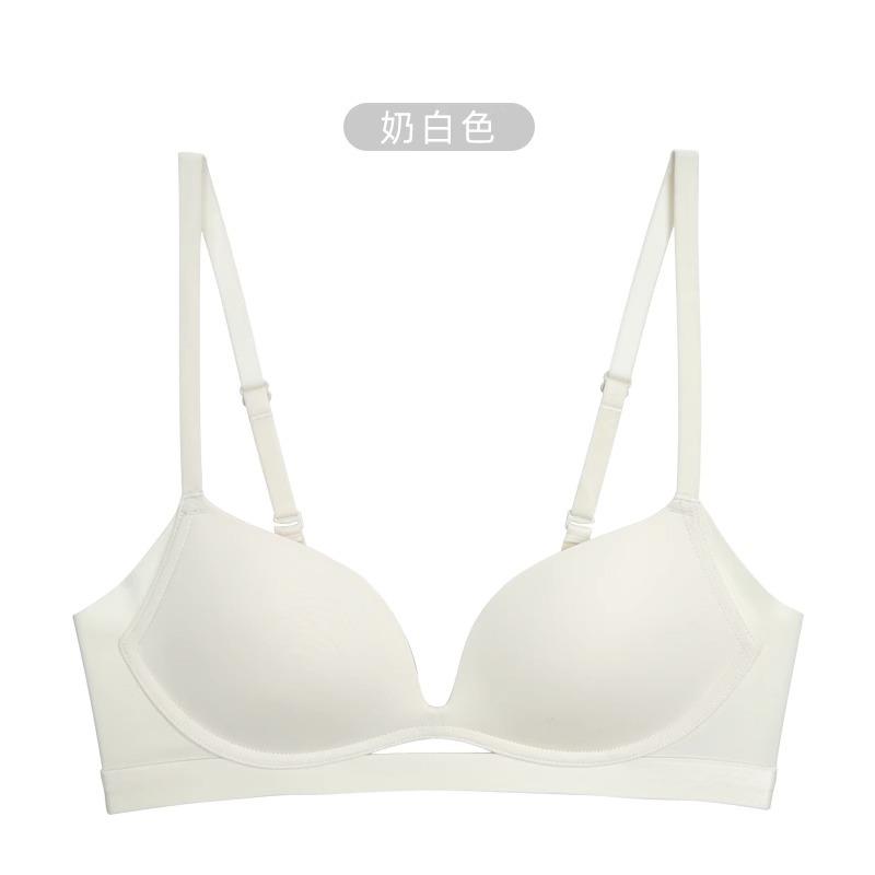 

Traceless gathering shows large size, no steel ring, secondary milk anti-sagging text summer thin S（65C/70A/70B） молочный белый
