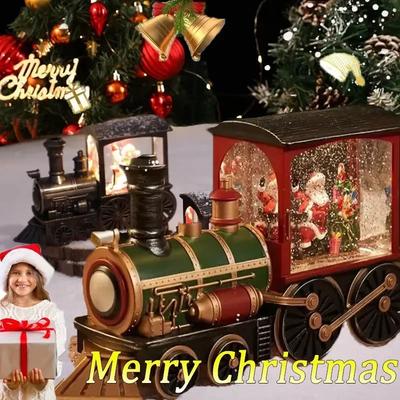 Vánoční dárek 2026 Vánoční ozdoby křišťálové koule LED světla Vláček Santa Claus Veselé Vánoce Dekorace pro domov Párty Vánoce