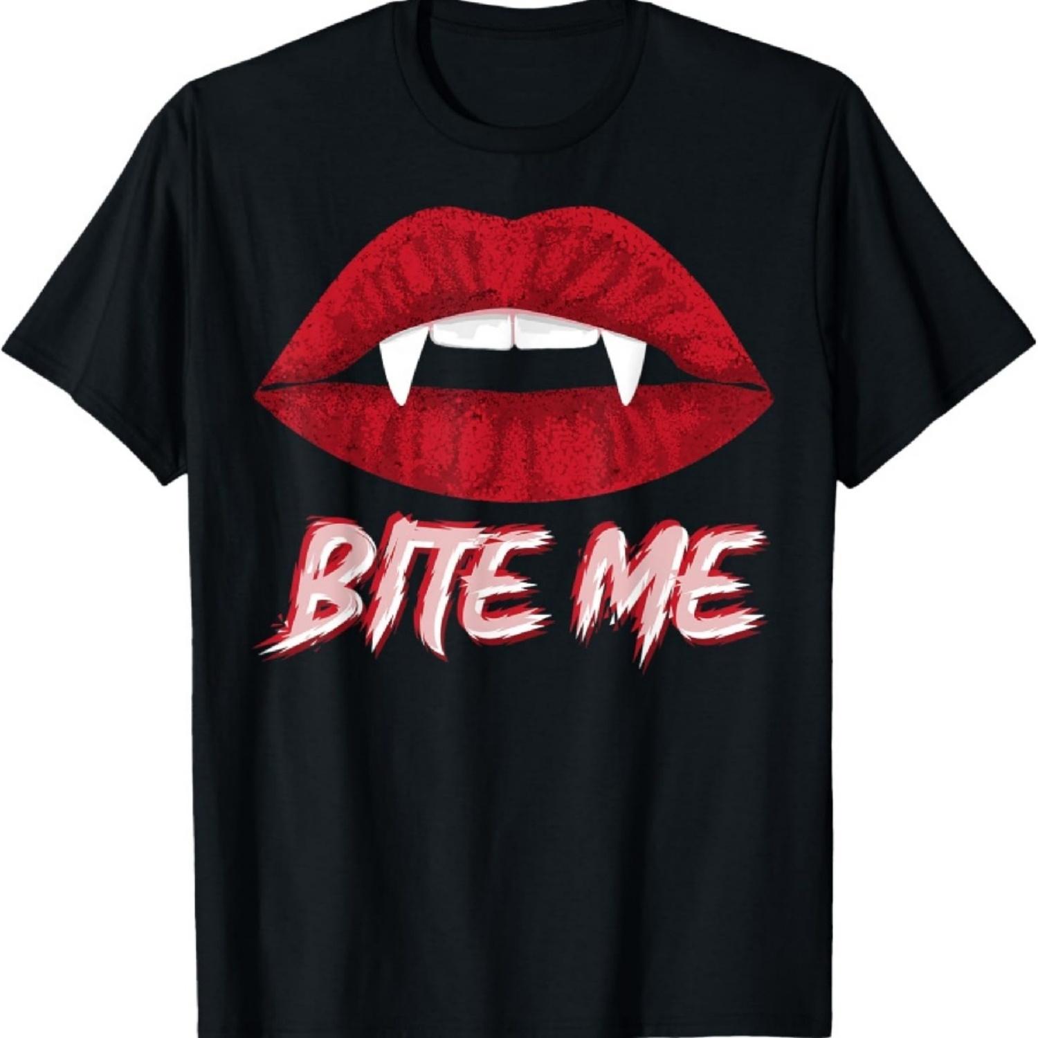 

Lazy Halloween Costume Vampire Fangs for Dracula Wannabe T-Shirt XXXXXL чорний