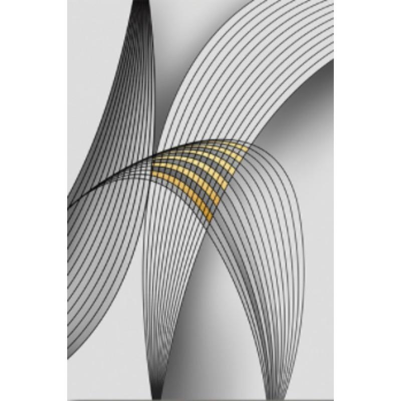 Modernes Abstraktes Linien Geometrisches Streamer Leinwandgemälde Wandkunst Drucke Poster für Wohnzimmer Dekor Kein Rahmen