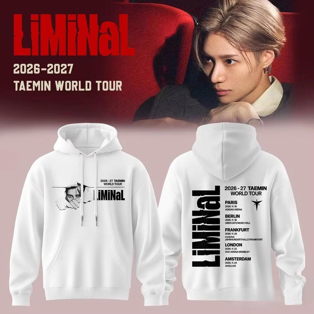 Taemin LiMiNaL 2026-27 World Tour Graphic Print Hoodie Unisex Hip Hop Harajuku Gothic Oversized Sweatshirts Autumn Vintage Printed Sweatshirt