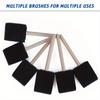 Assorted Foam Brush Set Wood Handle Paint Brush Set- Lightweight, Durable, Great for Acrylics, Stains, Varnishes, Crafts