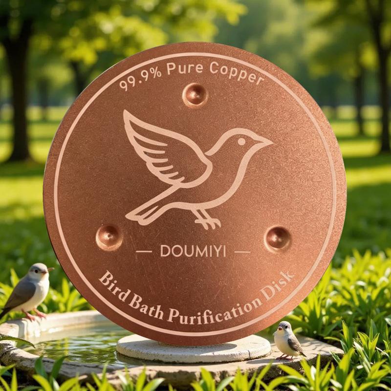 Bird Bath Copper Disk Copper Cleaning Disk Feeder Accessories Triple-Point Support Purifier Plate For Patio Fountain Garden Bowl