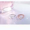 2025 Korean Style Sweet Heart Diamond Ring for Women - Hollow Design, Fashion Gift for Girlfriends
