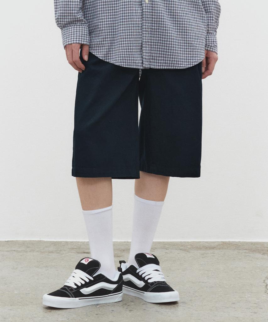 DECET Cotton 2Pleats Shorts Dcpt041Navy