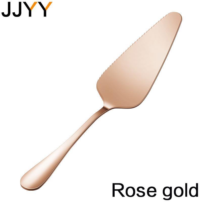 JJYY Colorful Stainless Steel Serrated Edge Cake Server Blade Cutter Pie Pizza Shovel Cake Spatula Baking Tool
