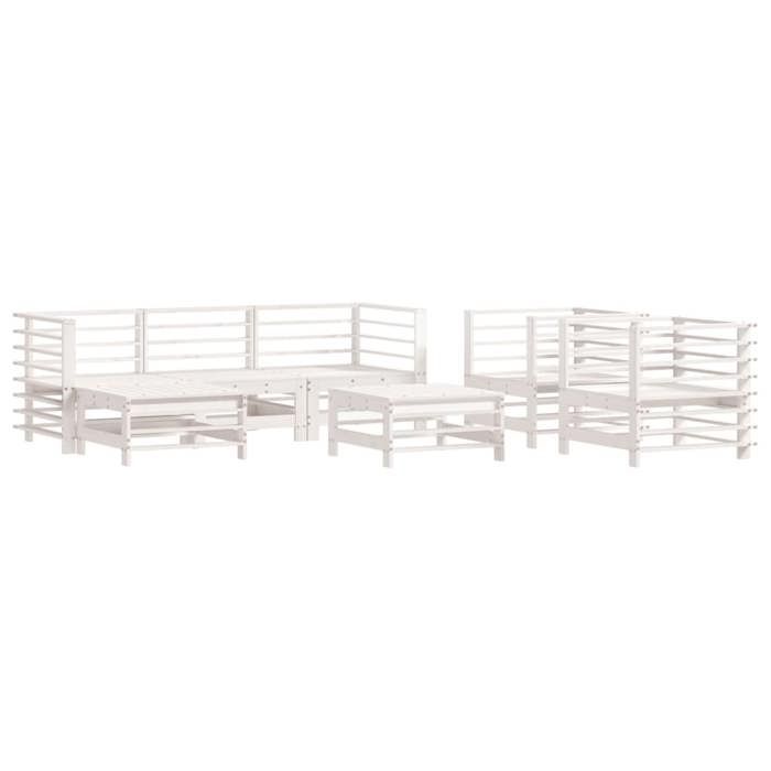 7-piece Garden Set - Maison Exclusive - Solid Pine - Modular - White