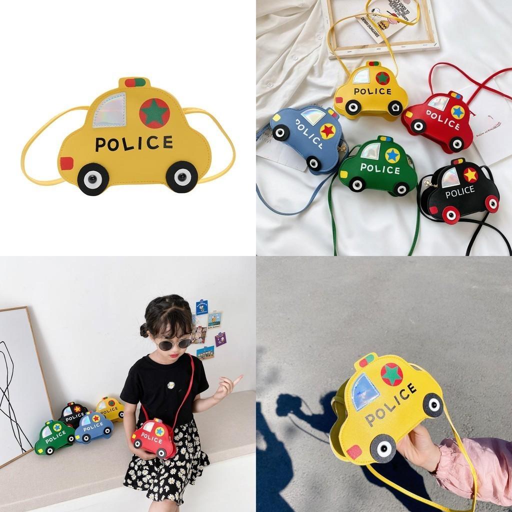 Adorable 2024 New Kids Crossbody Bag Cartoon Car Design For Boys And Girls Pu Leather