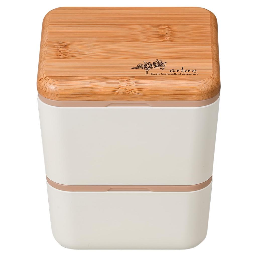 Masakazu ARBRE Bamboo Square Nest W10 D10 H11 27274 Lunch, White, Size Approx.