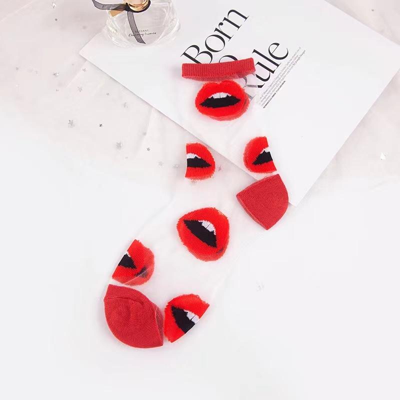 10 Pares Calcetín Mujer Flor Verano Encaje Cristal Seda de Vidrio Calcetines Cortos Finos Transparentes Jacquard Rosas Elásticos Calcetines Ultrafinos