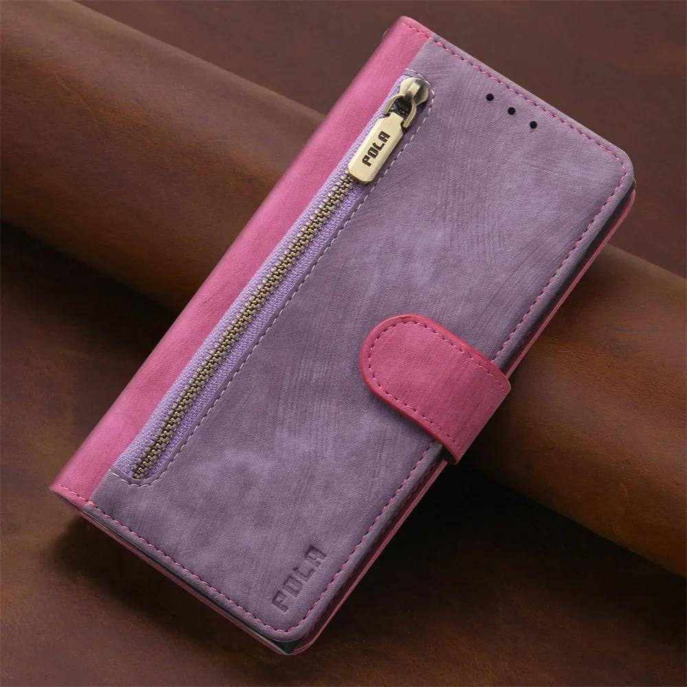 

For Tecno Spark 20 Pro Plus RFID Block Flip Case For Tecno Spark 20 Pro Zipper Wallet Leather Book Cover Spark 20C 20 C Etui Spark 20 Pro-Case & Strap
