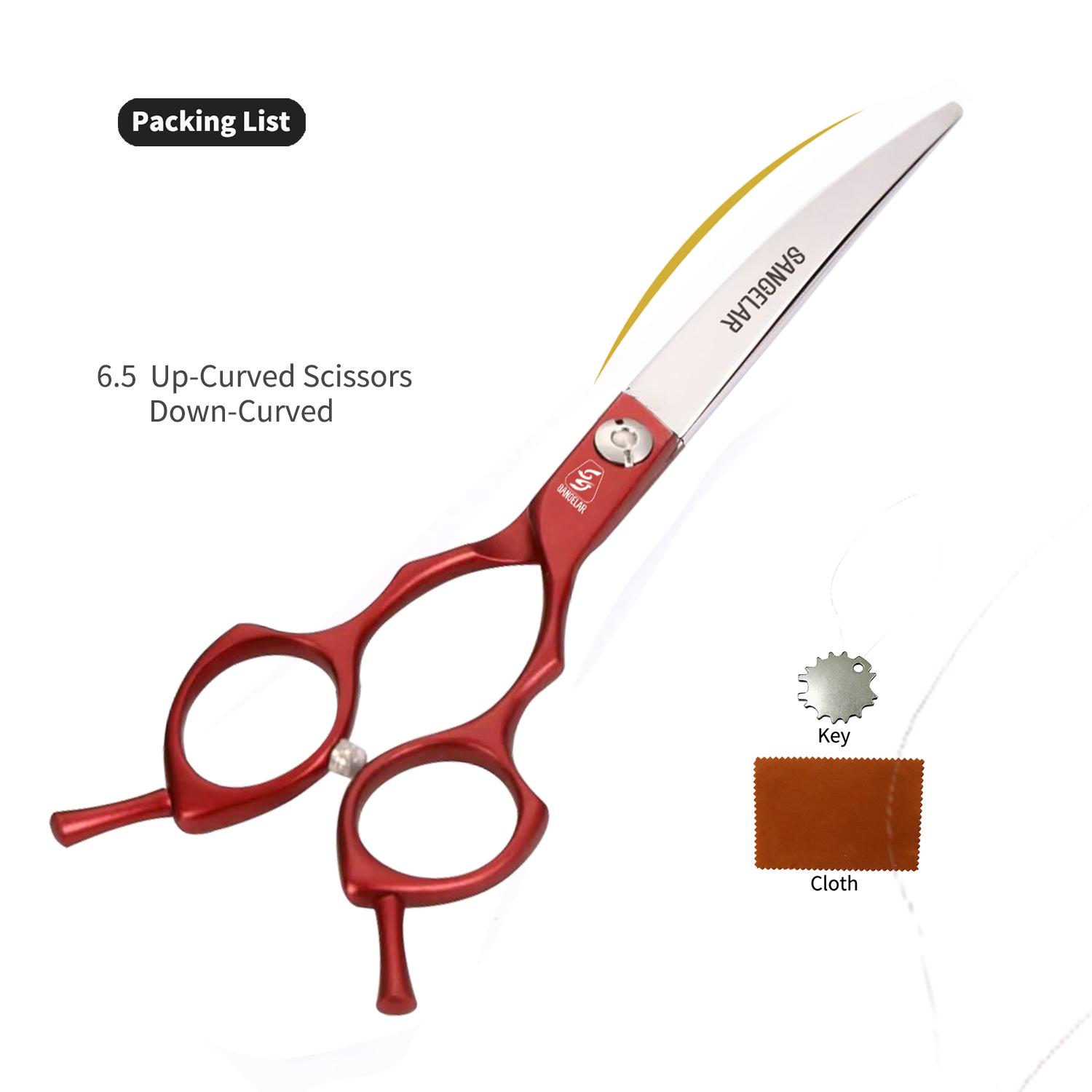 

Sangelar 6,5-дюймовые ножницы для ухода за домашними животными, изогнутые вниз, изогнутые ножницы для стрижки собак, ножницы для ухода за домашними животными, инструменты для ухода за шерстью животных, ножницы для зоомагазина для собак 6.5 inch Curved Sci