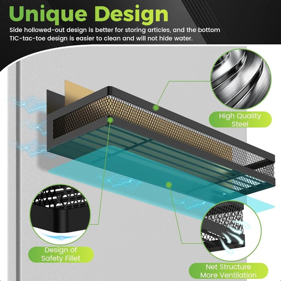 3 Pack Strong Magnetic Spice Rack for Refrigerator on Oven Movable Kitchen Organizers and Storage for Spices Shelf Wall Mounted