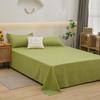 Solid Color Washed Cotton Bed Sheet Set - Fitted Sheet & Duvet Cover for Dorms