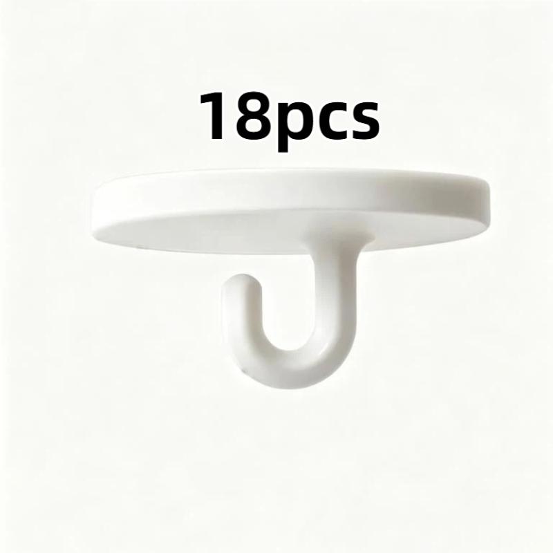 9/18Pcs Ceiling Hanging Mini Hook Self Adhesive No Drilling, Traceless Storage Hooks, Multi-Purpose For Bedroom Dormitor