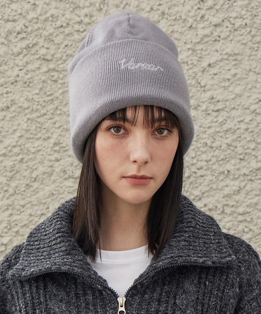 Bajal Chain Logo Balloon Beanie Grey