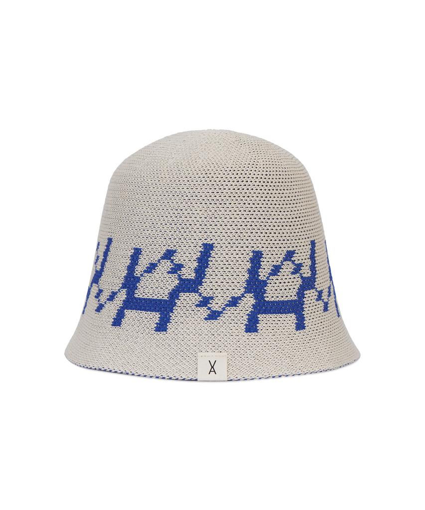 Bajal Va Digital Logo Jacquard Summer Bucket Hat Ivory