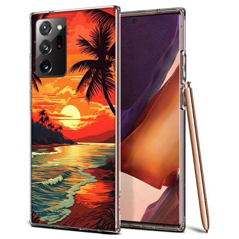 Beautiful Seaside Coconut Trees Phone Case for Samsung A55 A35 A25 A15 A07 A05S A16 A17 A26 A36 A37 A56 A57 Galaxy Note 20 10 A5