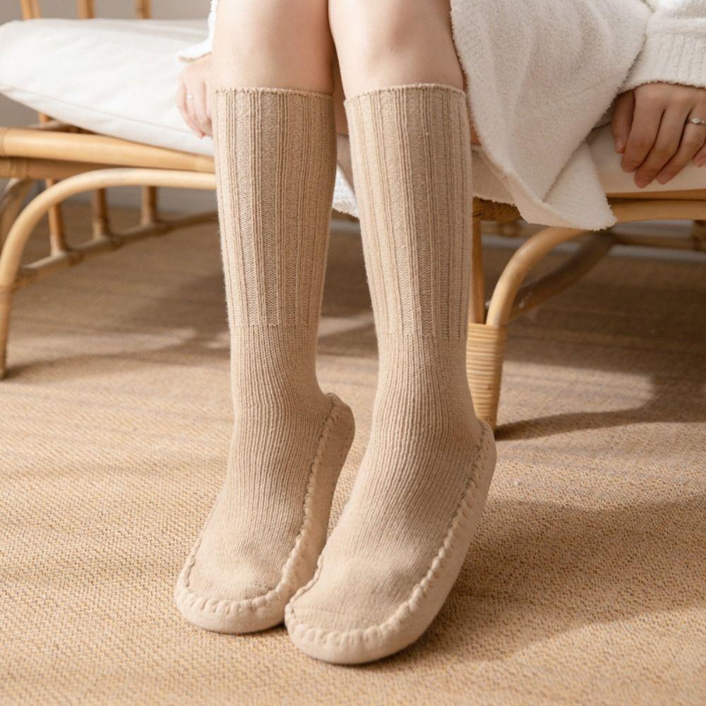 Warm Floor Plush Socks Sleeping Winter Stocking Knitted Knee High Socks Unisex