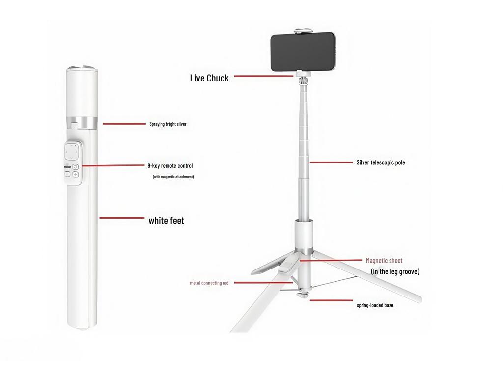 Jumping Stick Universal Phone Selfie Tripod - Portable Live Broadcast Photography Holder