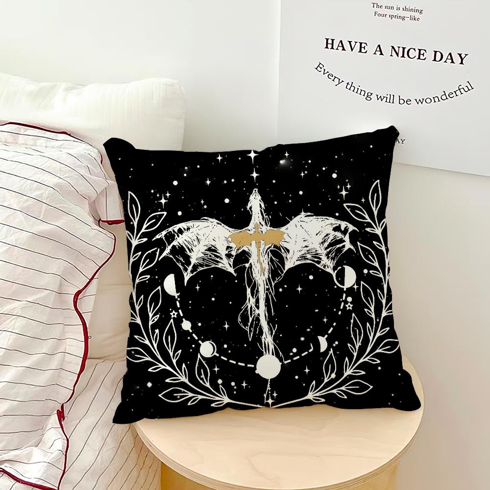 Book Dragon Cool Art F-Fourth W-Wing Cushion Cover Soft Pillow Case For Sofa Living Room Home Office Decor Protective Covers