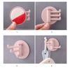 Hook Up Not Easy To Fall Off Strong Bearing Capacity Grey Save Space Blue Multifunctional Seamless Bathroom Hooks Home Storage