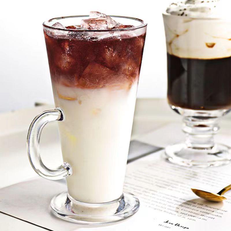 Available: Thickened Irish Coffee Glass with Handle for Cold Drinks, Juice, Desserts, and Ice Cream