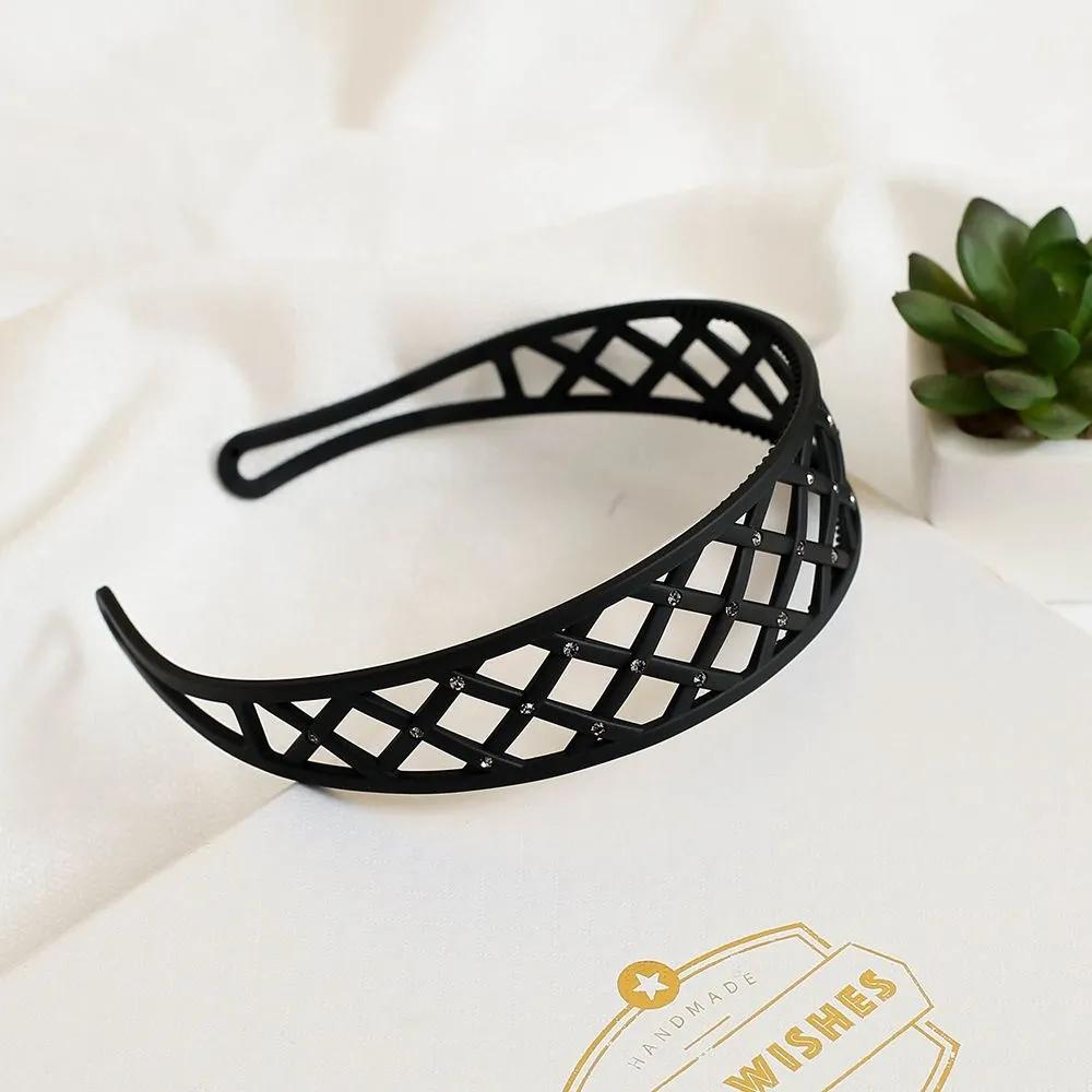 Point Headband Thick Headband Angel Shushu Cubic Mesh Black