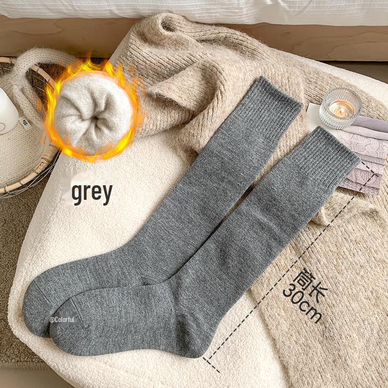Women's Autumn & Winter Thick Wool Non-Slip, Boneless, Anti-Pilling High-Tube Calf Socks