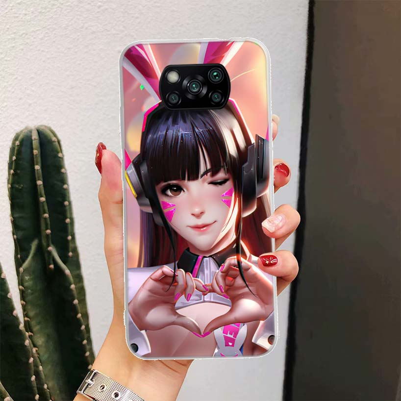 Game O-Overwatchs-DVA For Xiaomi Poco X7 X6 X5 X4 Nfc F6 F5 Pro Phone Case F4 Gt F3 M5S M5 M4 M3 X7Pro Fundas Cover Coque X6 X3