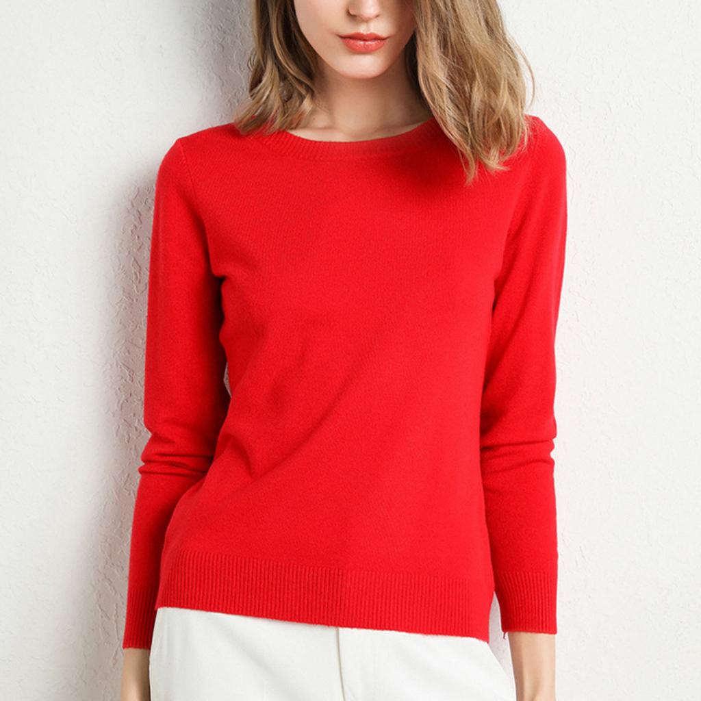 10 Colorss Round Neck Bottoming Shirt Sweater Women Short Long Sleeve Pullover Solid Color Knitted Sweater