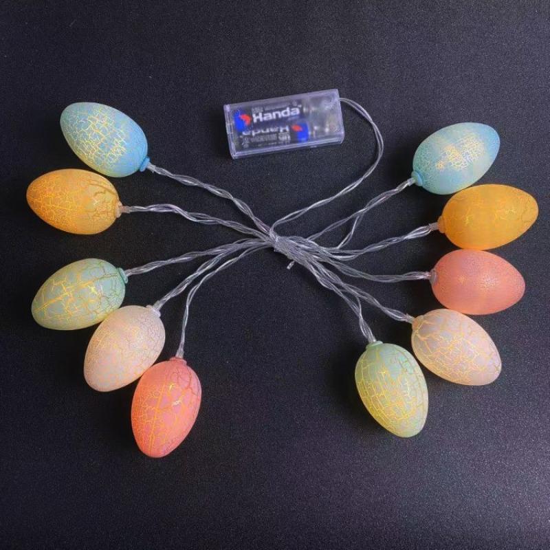 1.5M 10LED New Crackle Colourful Eggs String Lights Easter Party Decoration Hanging Bedroom Ambience Sense Chandelier Decoration