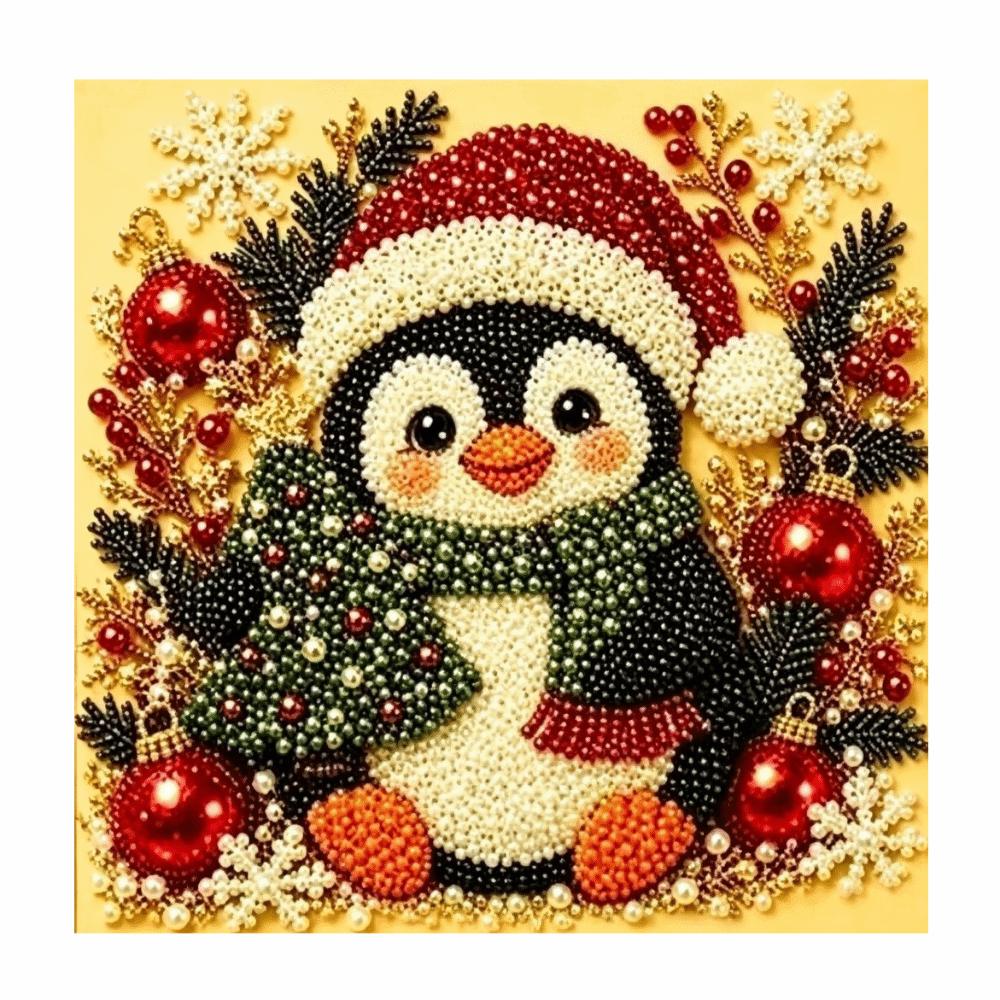 With Frame DIY Pearl Bead Art Set Handmade Christmas Decor Santa Crystal Painting Set  Christmas