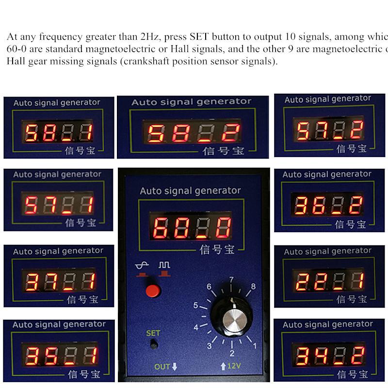 Portable Auto Vehicle Signal Generator Car Hall Sensor and Crankshaft Position Sensor Signal Simulator Meter 2Hz To 8KHz