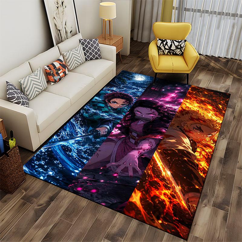 Anime-Inspired Battle Artwork suitable as a non-slip mat for the living room or bedroom sofa
