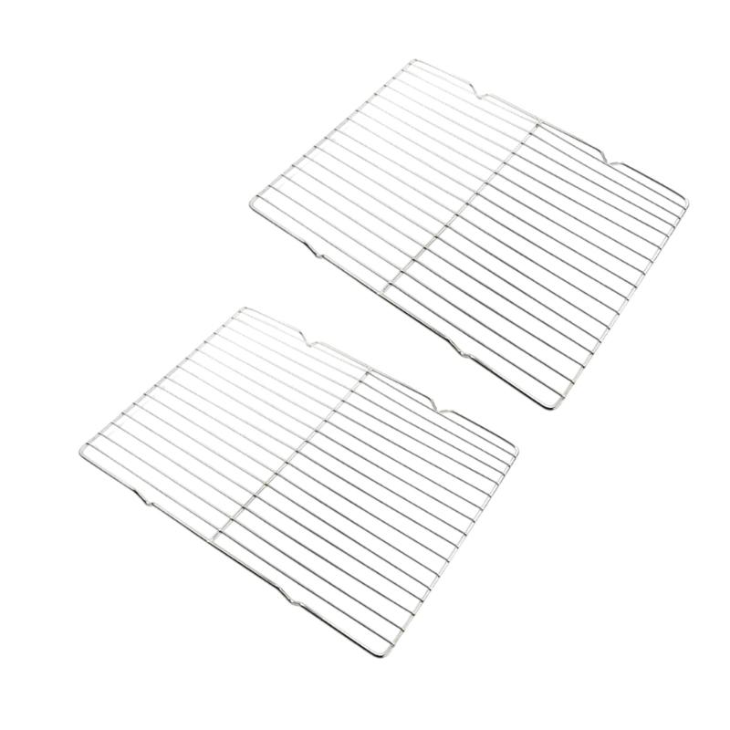 2 шт. Простая в использовании проволочная решетка, решетка для охлаждения, решетка из нержавеющей стали для охлаждения выпечки и слива масла 1