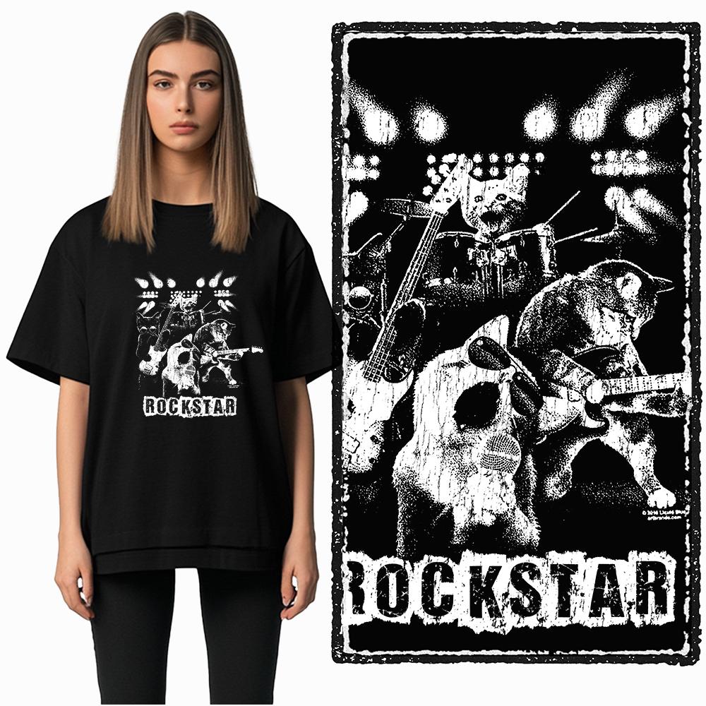 Coolmind DB 100% Baumwolle Katzenprint Exklusiver Grafik Damen T-Shirt Cooles SCHWARZES Damen T-Shirt Übergröße T-Shirt für Damen T-Shirt