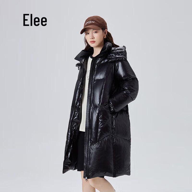 Eral Damen Lange Daunen-Pufferjacke mit Kapuze