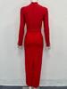 Women's Elegant Rhinestone Round Neck Slim Fit Evening Dress