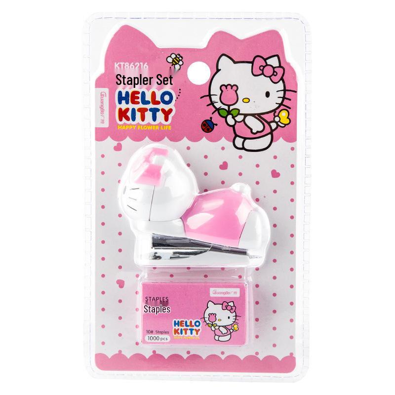 

KT86216 Cute Cartoon Mini Stapler Set for Students - No. 10 Paper Binder розовый