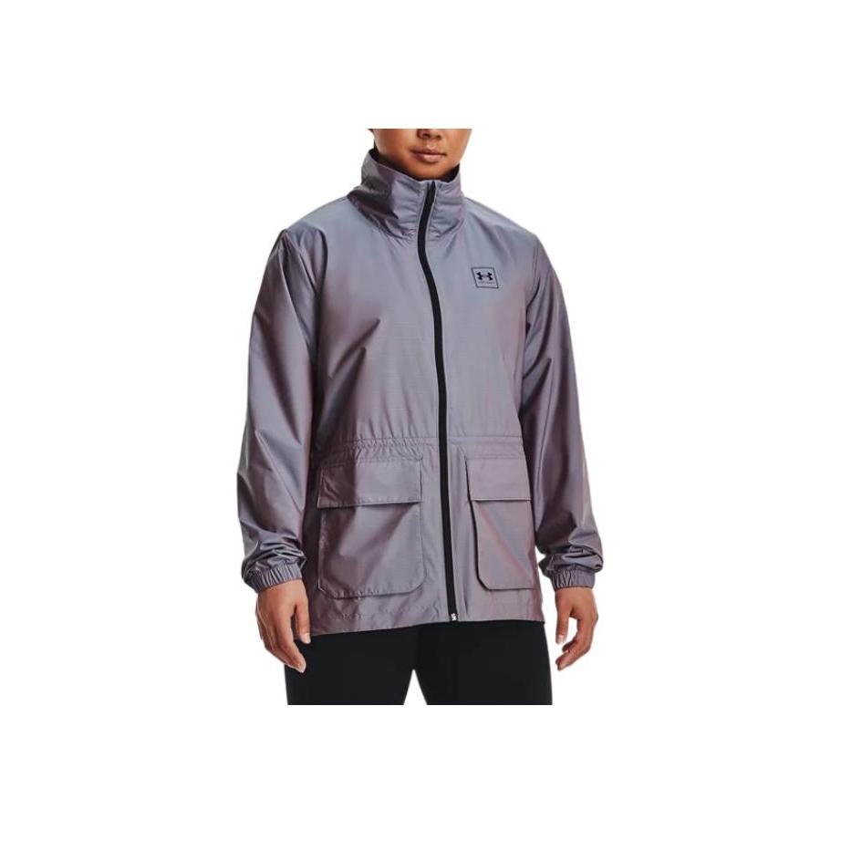 Under Armour Iridescent Woven Track Jacket Women Outerwear Blue 1365961-432