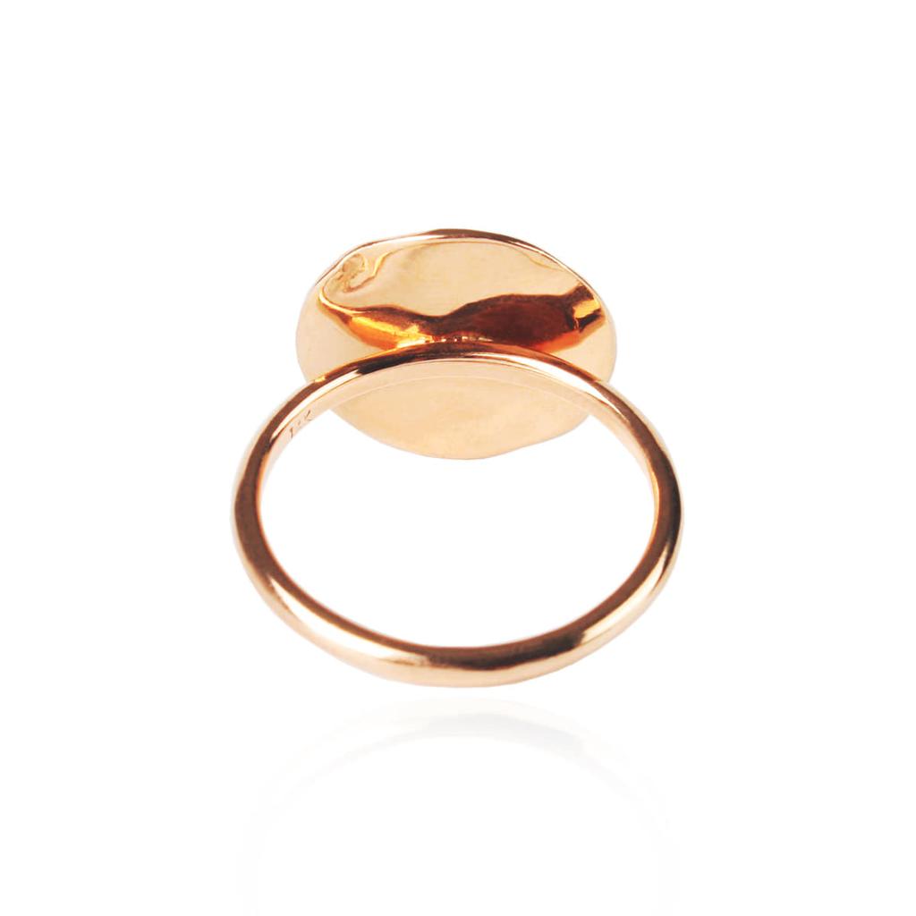 Mezmic White Magic Disc Gold Ring