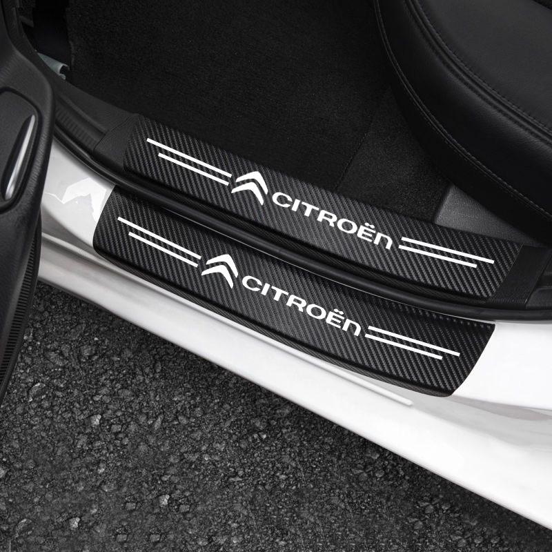 Autocolante Prag Mașină Fibră de Carbon Prag Ușă Pedale de Bun Venit Autocolante Pentru Citroen C1 C2 C4 C5 C3 C4L C8 Berlingo Xsara Accesoriu