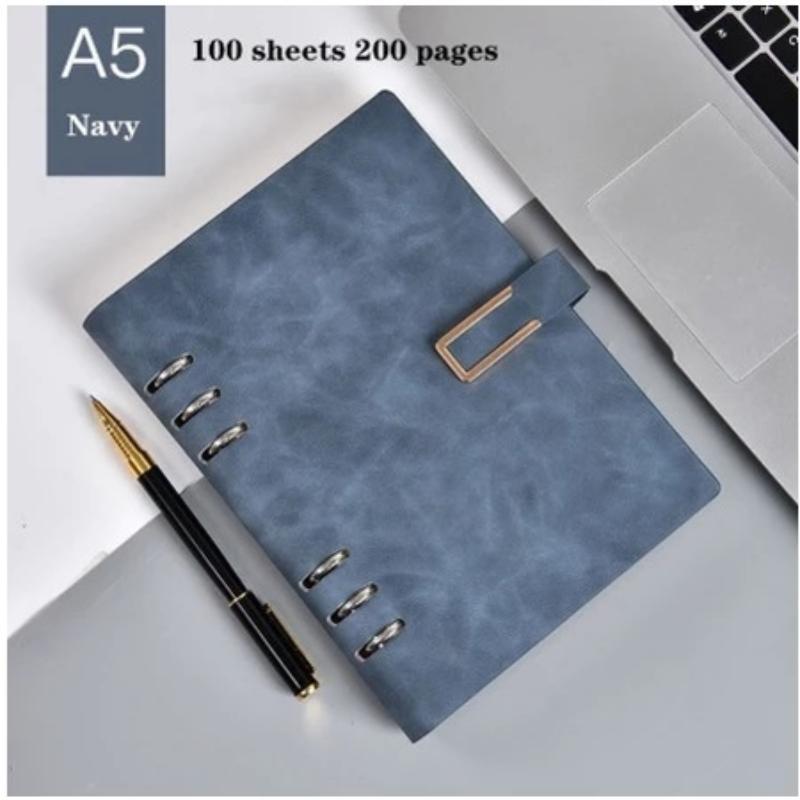 A5 Refillable Leather Notebook Binder Loose Leaf Journal Notebook For School Office Use Detachable A5 Notebook