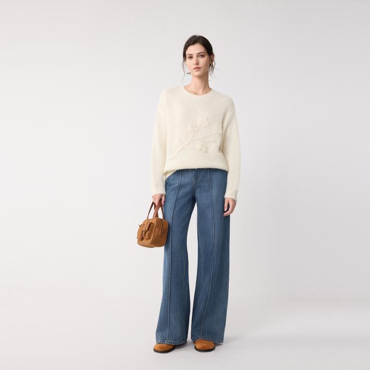 ELLE French Vintage Fashion Design Loose Versatile Wide Leg Straight Leg Pants Casual Jeans Women pants L8WQW159