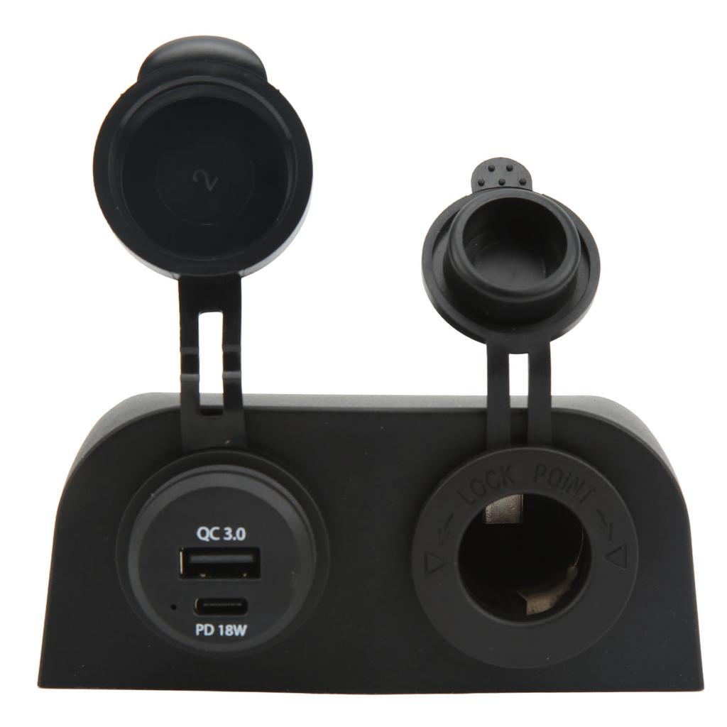 Dual Port Car Charger DC 10‑30V Cigarette Lighter USB Type C Power Outlet Socket for Trucks RVs Boat