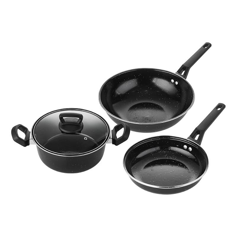 

Nolte HMD-9737 Star Enamel 3-Piece Cookware Set Soup Pot 24cm + Frying Pan 24cm + Wok 32cm