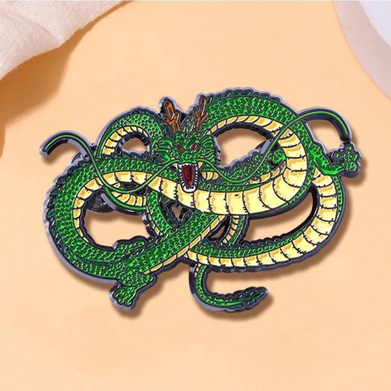 

Мультяшная брошь-дракон Унисекс Аниме Периферийный сплав Капающее масло Аксессуары Значок для украшения одежды и сумки зелёный